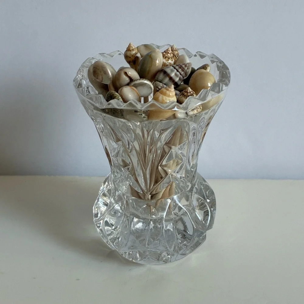 Vintage Clear Cut Crystal Small Vase Toothpick Matchstick Holder Decor 2x3